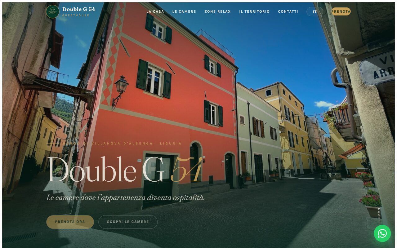 Home page del sito web di Double G 54 Guesthouse